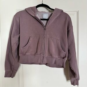 TNA Cozy AF Cropped Zip-Up Hoodie